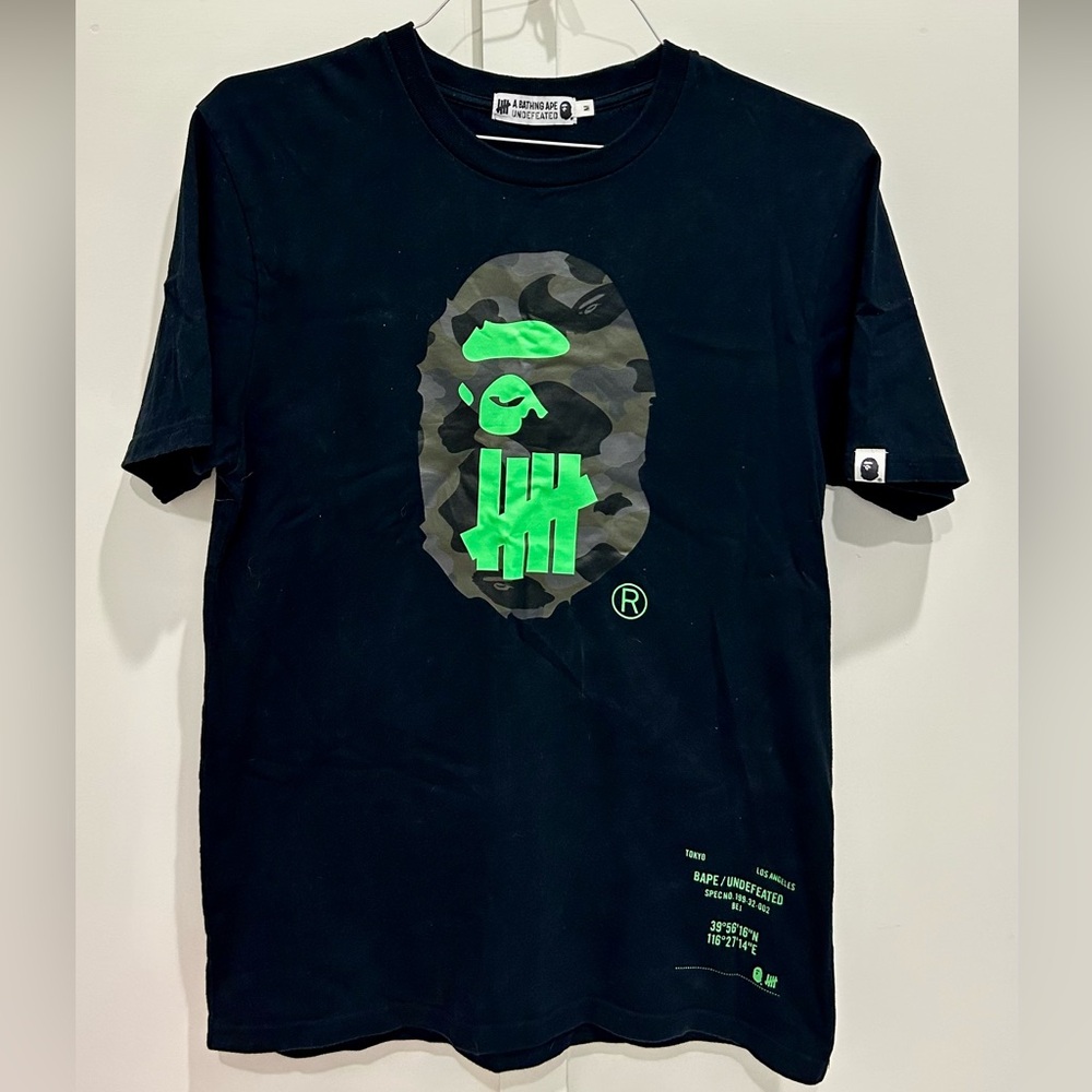 Bape Black and Green Graphic Tee